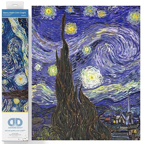 DIAMOND DOTZ Starry Night (Van Gogh) Diamond Painting Kits for Adults - Diamond Art Kits a Relaxing Creative Craft Kit with Dotz Gems 16x20 - Image 1