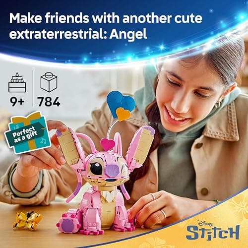 LEGO | Disney Angel - Lilo & Stitch Building Toy - Brick Built Display Figure with 3 Heart Balloons & a Butterfly - Gift for 9+ Year Old Girls, Boys and Adult Fans - 43257 thumbnail 4