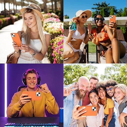 IceSword Compatible with iPhone 15 Case Orange, Liquid Silicone Phone Case Cover Slim Protective, Soft Anti-Scratch Bright Citrus Fruit Carrot Cute Shockproof,6.1 inch 15 - Orange thumbnail 6