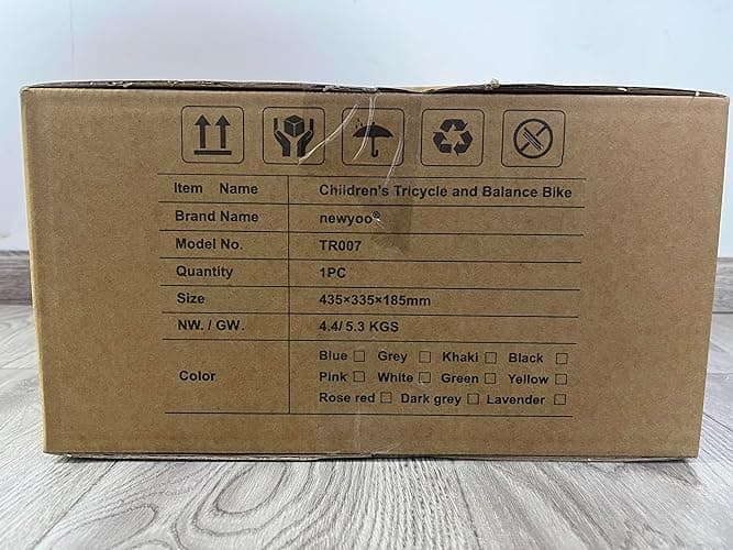 newyoo Toddler Tricycle with Push Handle for 1-3 Year Old, Toddler Bike, Birthday Gift and Toy for Boys and Girls, 5 in 1 Kids Trike, Balance Bike with Backrest and Safety Belt, Khaki, TR007 - Khaki thumbnail 10