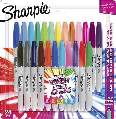 Sharpie Permanent Markers, Color Burst Limited Edition, Fine Point, Assorted, 24 Count - Image 1