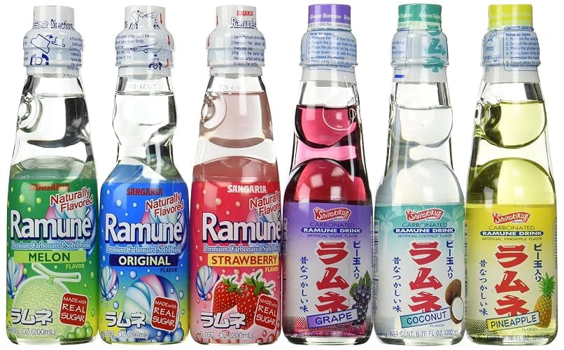 Ramune Japanese Soft Drink Mix Variety 6 Flavors 6 Bottles - Image 1