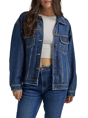 Wrangler womens Relaxed Fit Girlfriend Denim Jacket - Image 1