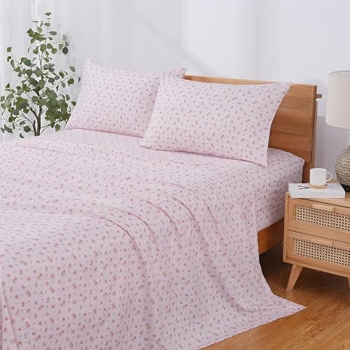 Modern Threads Silky Soft Microfiber and Wrinkle Free Sheets - Luxurious Microfiber Bed Sheets Includes Flat Sheet, Fitted Sheet with Deep Pockets, & Pillowcases Blush, Full thumbnail 2