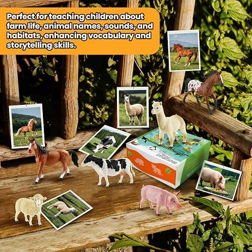 Zippytots 6PCS Farm Animal Toys for Kids 3-5 Realistic Plastic Farm Animal Figurines Educational Learning Toy for Toddlers Boys Girls Kids Farm Toys thumbnail 4