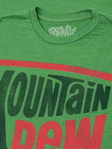 Tee Luv Men's Faded Mountain Dew Soda Shirt - Vintage Mt Dew Logo T-Shirt thumbnail 3
