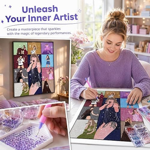 LETISH Diamond Painting Kit for Adults, 12x16 Music Full Round Drill | Create Vibrant Guitar Wall Art with HD Canvas and 15% Extra Beads—Perfect Relaxing Craft for Music Fans thumbnail 3