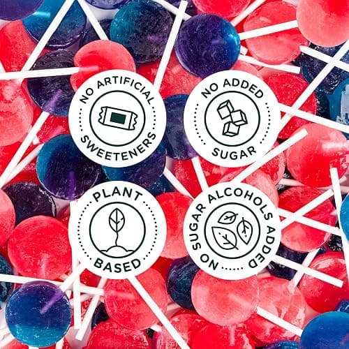 SmartSweets Lollipops, 3oz, Blue Raspberry & Watermelon Flavors, Hard Candy with Low Sugar (1g), Low Calorie (40), No Artificial Sweeteners, Plant-Based, Gluten-Free (Pack of 2) thumbnail 7