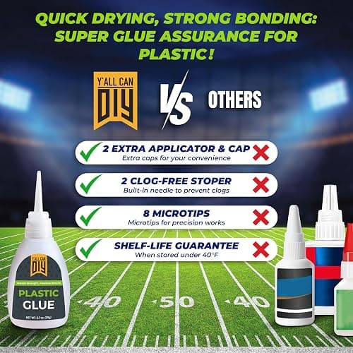 Y'allCanDiy Super Glue for Plastic 2 Pk x .7 Oz (20g) – Cyanoacrylate Based Heavy Duty CA Glue for Legos, Miniatures, PLA, 3D Printing, Toys, ABS, PVC, DIY Kits thumbnail 4