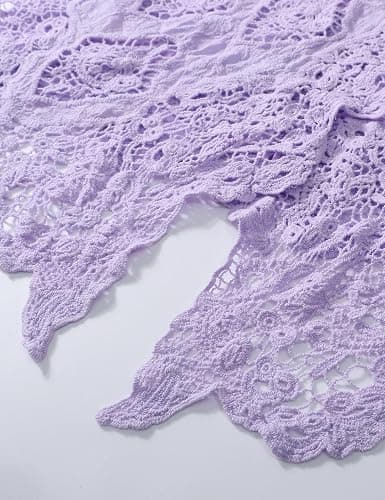 Flygo Women's Open Front Cotton Crochet Lace Boho Hippie Butterfly Vest Cardigan Coverup Sleeveless Irregular Hem thumbnail 7