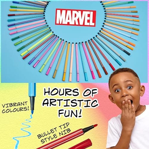 Marvel Spiderman Coloring Pens for Kids, Markers 60 Pcs Felt Tip Pens for Drawing Doodling Assorted Colors, Boys Gifts thumbnail 6