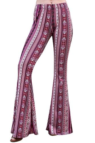 Daisy Del Sol High Waist Comfy Stretch Boho 70s Bell Bottom Fit to Flare Lounge Yoga Pants thumbnail 4