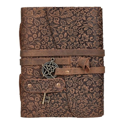 LEATHER VILLAGE Handmade Leather Bound Journal for Women- Brown | 13"X8" | 260 Pages Blank of Vintage Paper Writing, Sketchbook, Notebook thumbnail 4