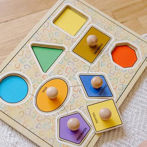 Melissa & Doug Deluxe Jumbo Knob Wooden Puzzle - Geometric Shapes (8 pcs) thumbnail 9