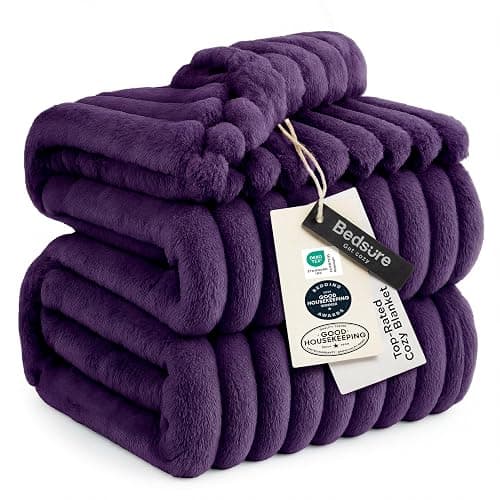 Bedsure GentleSoft Purple Fleece Blanket for Couch - Cozy Soft Blankets for Women, Cute Small Throws for Girls, 90x90 Inches - Image 1