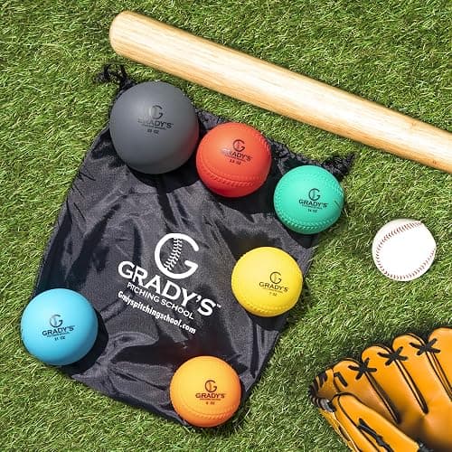 Grady's Pitching School Weighted Velocity Training Ball Set – Seam & Seamless Options for Pitching & Arm Strength + Set of 6 Balls + Carrying Case thumbnail 5