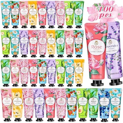 100 Pack Hand Lotion Bulk Gift - Mini Lotion Bulk Travel Size, Hand Cream Bulk Gifts for Corworkers,Teacher Appreciation Gifts, Birthday Gifts for Women, Nurses Gifts,Bridesmaid Gifts,Thank You Gifts - Image 1