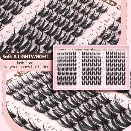 Goddvenus BUNNY Manga Lash Clusters Kit Natural Cluster Eyelash Extensions Wispy Fairy Eyelash Clusters Anime Individual Lash Extensions Kit C Curve False Eyelashes 10-16mm Pestañas Postizas Naturales thumbnail 5