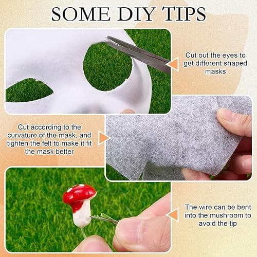 Seenelling 31 Pcs DIY Therian Mask Kit Blank Cat Mask Material Kit Accessories Set for Therian Gear Stuff thumbnail 6
