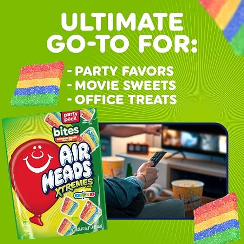 Airheads Xtremes Sour Candy Bites, Rainbow Berry, 30.4 Ounce Bag | Individually Wrapped Bulk Chewy Sweet & Sour Candy, Artificially Flavored thumbnail 8