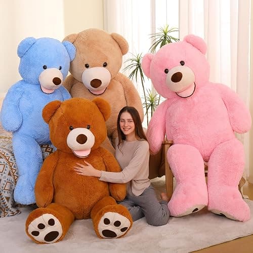 MorisMos Giant Teddy Bear Plush 5ft, Life Size Huge Pink Teddy Bears for Girlfriend, 5 Foot Large Big Stuffed Animal Gifts for Wife, Lover on Valentines, Anniversary, Birthday thumbnail 5