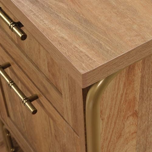 Sauder Coral Cape Corner Desk, Spacious Desktop and File Drawer, L Shaped Office Desk - Sindoori Mango Finish thumbnail 8