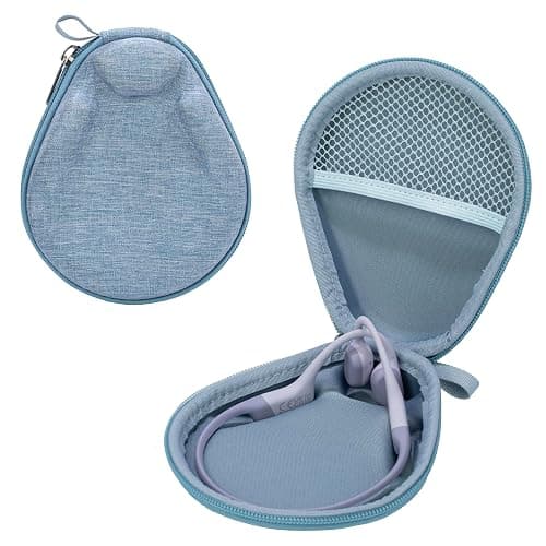 Ginsco Universal Bone Conduction Headphones Case Compatible with SHOKZ New OpenRun Pro 2/Pro 2 Mini/OpenRun/OpenSwim Open-Ear Sport Headphones, Compatible with CXK/BAICLUD/MRYTKY (Light Blue) - Image 1