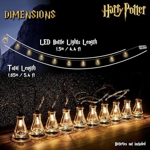 Harry Potter Fairy Lights Potion Bottle Hanging String Lights 10 LED 5ft for Bedroom Dorm Living Room Indoor Decor Gifts for Kids Adults thumbnail 7