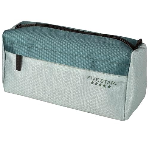Five Star Pencil Pouch, Pen Case, 9-Pocket Zipper Pouch, Storage Organizer for School Supplies Earbuds Chargers Cables Makeup, Green/Juniper (500214F-ECM) - Image 1