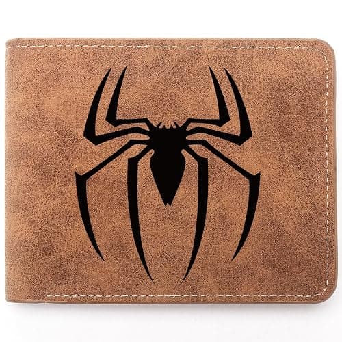 TZYTHT Spider Wallet for Men,Engraved Personalized Leather Wallet,Superhero Gifts For Teen Boy Birthday Gift,Christmas Gifts (Spider) - Image 1