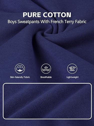 Aocku 4 Pack Boys Sweatpants Joggers Cotton Athletic Sweatpants Kids Youth Joggers Pants with Pocket Drawstring 5-16Y thumbnail 3