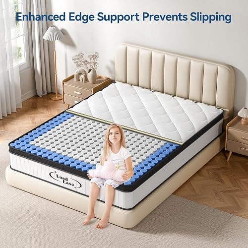 LoadEase King Size Mattress,12 Inch King Mattress in a Box for Back Pain Relief, Upgrade Memory Foam and Pocket Coils Spring, Medium Firm, Excellent Motion Isolation, Edge Support, 80x76x12 thumbnail 7