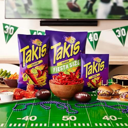 Takis Fuego 17 oz Fiesta Size Bag, Hot Chili Pepper & Lime Flavored Extreme Spicy Rolled Tortilla Chips thumbnail 4