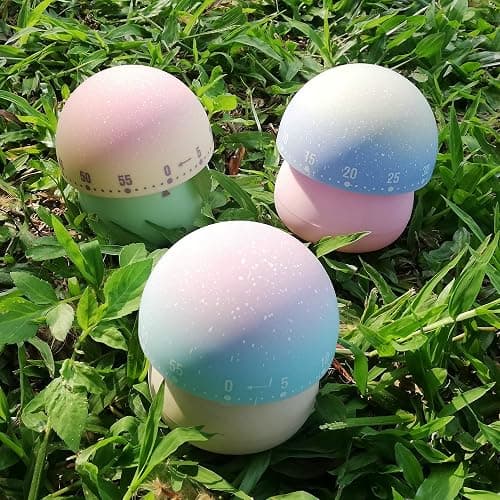 NUOSWEK Mechanical Kitchen Timer, Cute Mushroom Timers for Kids, Wind Up 60 Minutes Manual Countdown Timer for Classroom, Home, Study and Cooking (Green Base) thumbnail 2