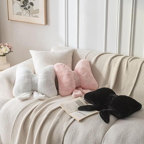 Novohive Bow Pillow Throw Pillows Butterfly Shaped Decorative Cute Pillows for Bed Sofa Cute Home Decor,White 10 * 8inch thumbnail 5