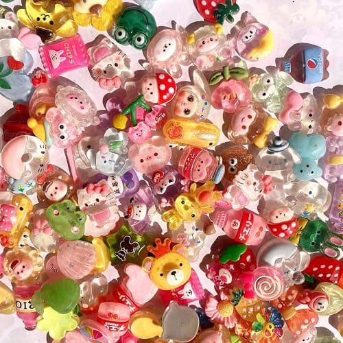 JINDUODUO 120 Pcs Random Slime Charms Bulk DIY Craft Making Making Kit, Resin Flat Back Slime Making Supplies for DIY Scrapbooking Crafts thumbnail 3