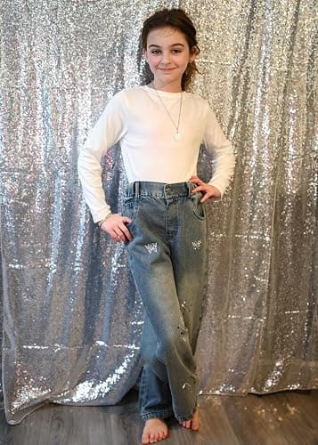 👖Wide Leg Baggy Jeans w/ butterflies👖 thumbnail 4