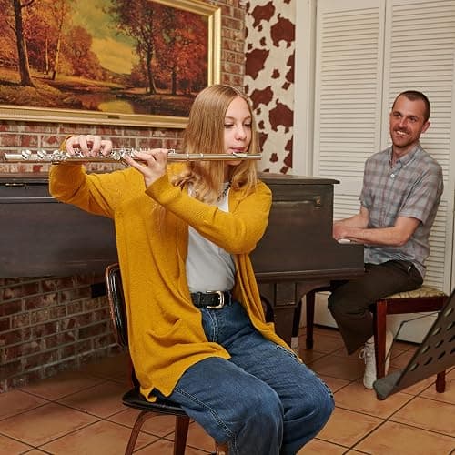 Cecilio Closed Hole C Flute - Musical Instrument, Beginner/Intermediate Flute in Band & Orchestra, Nickel thumbnail 8