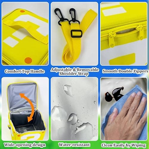 Costume Accessories Halloween Bucket Candy Basket, Box Bag Gifts Yellow Question Merch Cosplay Props for Adults (9X 9inch) thumbnail 4