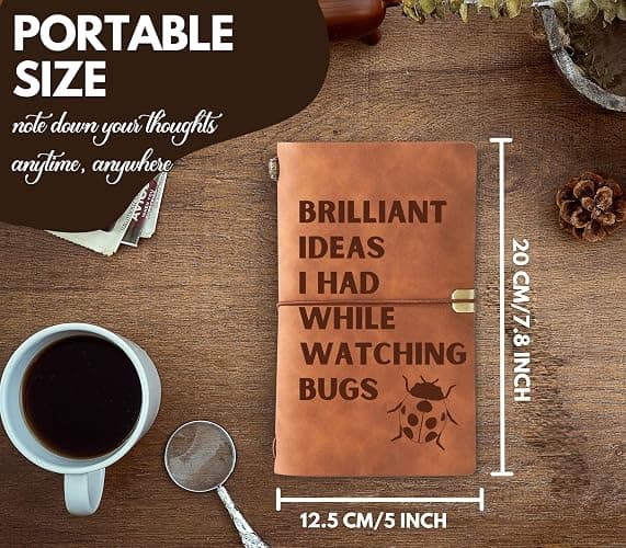 InnoBeta Entomology Gifts for Men and Women, Gifts on National Insect Appreciation Day, Birthday and Christmas, 7.8"x5" Embossed Refillable Notebook with Pen thumbnail 2