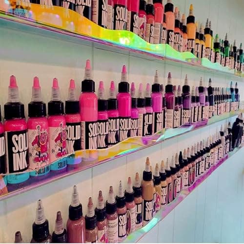 YMVV 15" Nail Polish Rack Wall Mounted Shelf,6 Pack Clear Rainbow Iridescent Acrylic Organizer Nail Supplies for Nail Techs,Great Display for Salons Retailers thumbnail 6