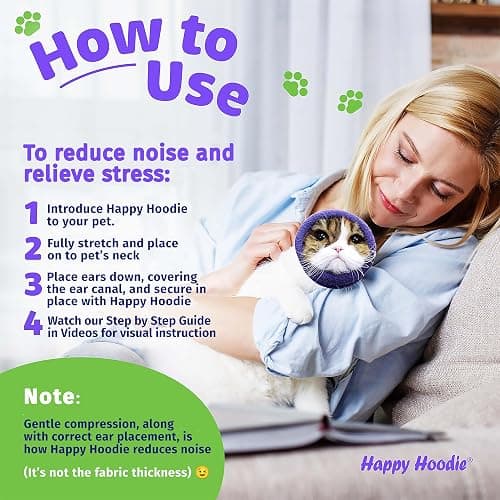 Happy Hoodie The Original Dog & Cat Calming Band for Noise & Anxiety Relief | 2008 US brand. Compression fabric, soft & stretchy, reduces noise & eases stress during storms, fireworks, grooming and more! thumbnail 6
