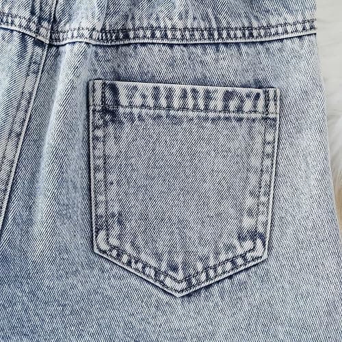 Denim Shorts Girls Summer High Waist Straight Leg Ripped Raw Hem Y2K Casual Jean Shorts for Teen Girls 12-16Years thumbnail 4