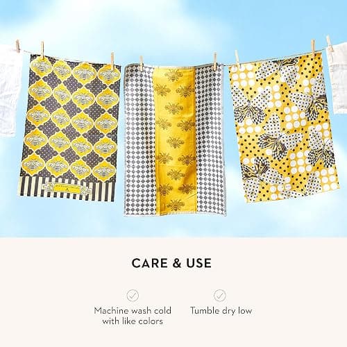 MACKENZIE-CHILDS Cotton Dish Towel, Cute Decorative Kitchen Dish Towel for Cleaning and Home Decor, Queen Bee Woven thumbnail 5