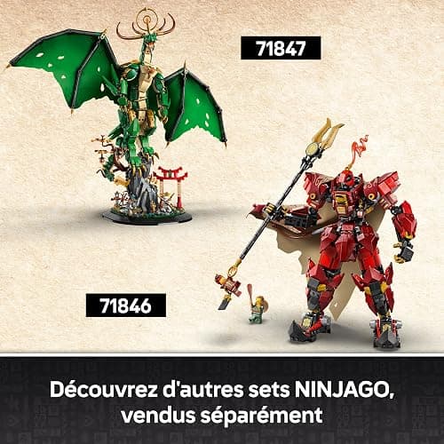 LEGO Ninjago Le Dragon Gardien - Maquette de Figurine de Dragon Articulée - Minifigurine de Maître WU & Présentoir Pittoresque Imitation Roche - Cadeau pour Garçon dès 14 Ans 71847 thumbnail 10
