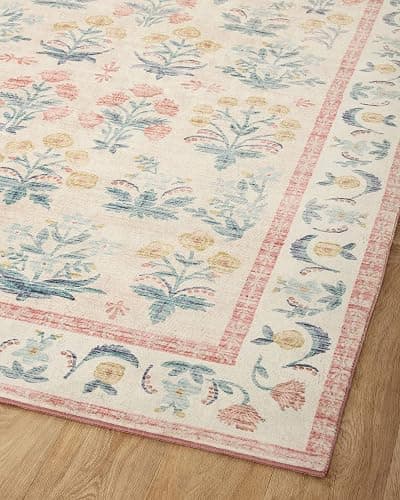Loloi Rifle Paper Co. Eden Collection EDE-01 Mughal Rose Blush 2'-0" x 5'-0" Accent Rug feat. CloudPile™ thumbnail 7