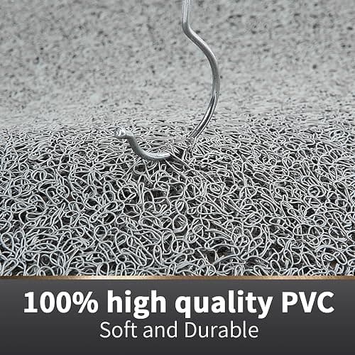 Asvin Soft Textured Bath, Shower, Tub Mat, 24x16 Inch Rectangular, Phthalate Free, Non Slip Comfort Bathtub Mats with Drain, PVC Loofah Bathroom Mat for Wet Areas, Quick Drying, Grey thumbnail 6