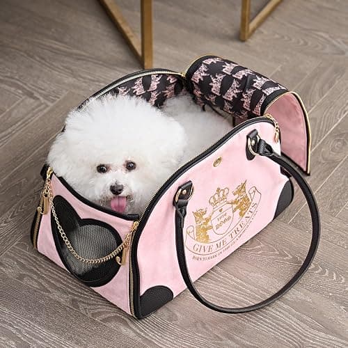 Juicy Couture Give Me Treats Pet Carrier - Stylish Pink Travel Bag for Small Dogs and Cats thumbnail 4
