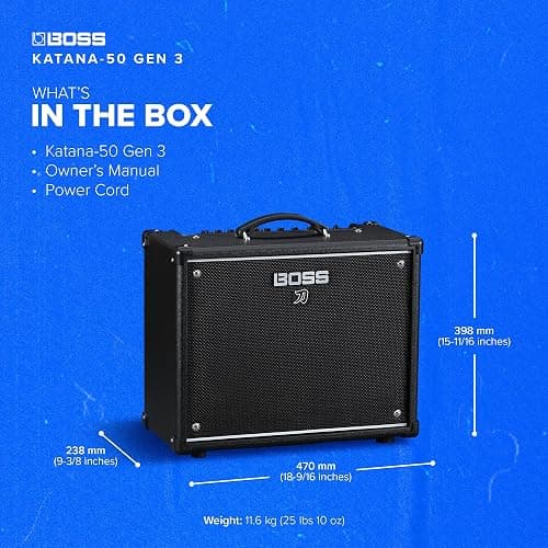 BOSS Katana-50 Gen 3 Guitar Amplifier | Compact 50-Watt Combo Amp | Custom 12-Inch Speaker | Evolved Tube Logic Sound | 12 Amp Characters | Onboard BOSS Effects | Advanced Connectivity & More thumbnail 7