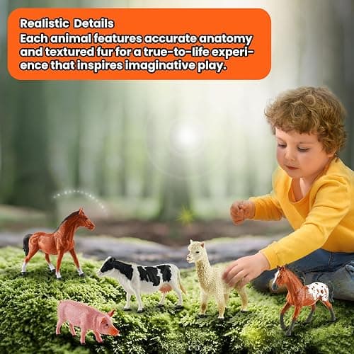 Zippytots 6PCS Farm Animal Toys for Kids 3-5 Realistic Plastic Farm Animal Figurines Educational Learning Toy for Toddlers Boys Girls Kids Farm Toys thumbnail 3